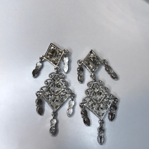 Silver Chandelier Earrings - Picture 5 of 5